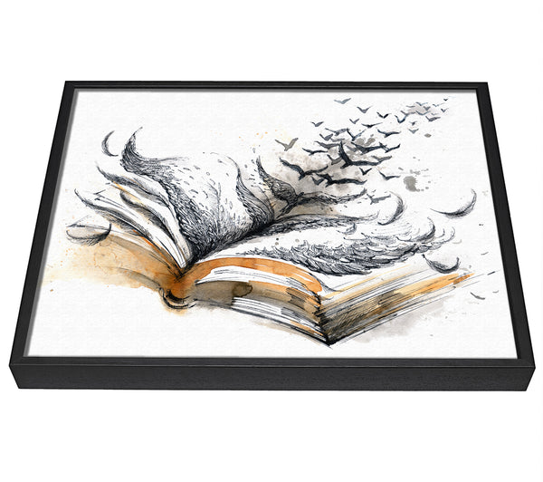 A picture of a The Book Of Birds framed canvas print sold by Wallart-Direct.co.uk