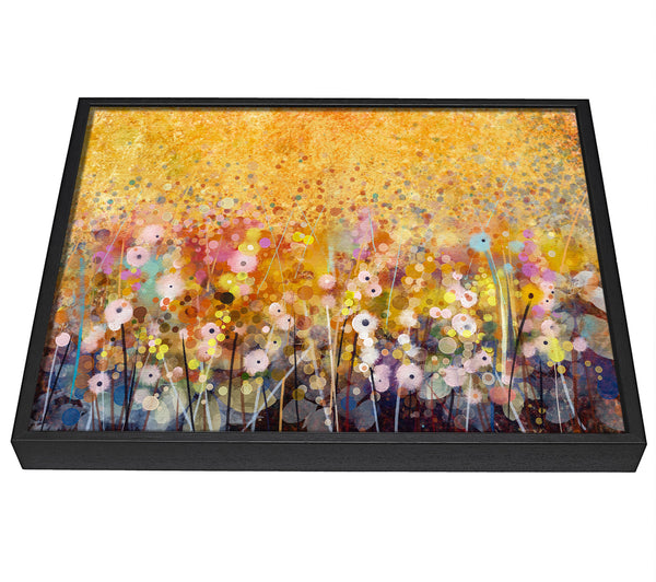 A picture of a Dainty Flowers Field framed canvas print sold by Wallart-Direct.co.uk