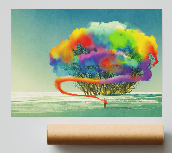 Trees Rainbow Cloud