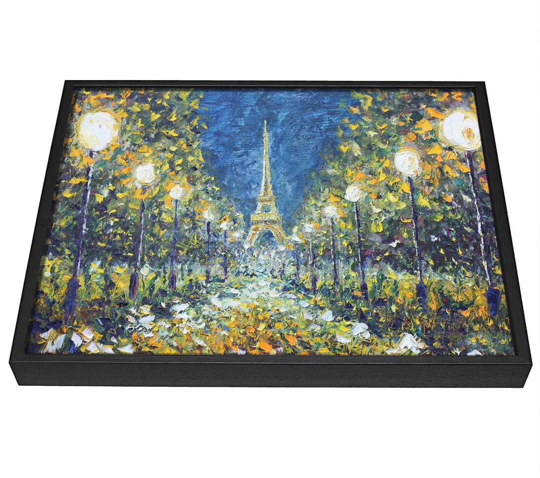 A picture of a The Streetlights To Paris framed canvas print sold by Wallart-Direct.co.uk