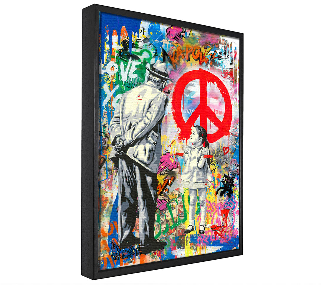 A picture of a Peace Not War canvas framed print, sold by Wallart-Direct.co.uk