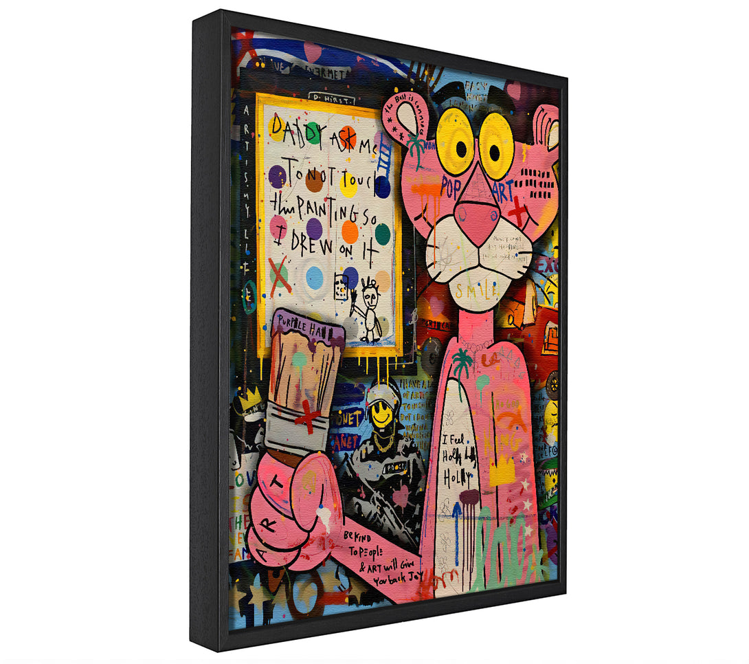 A picture of a Pink Panther canvas framed print, sold by Wallart-Direct.co.uk