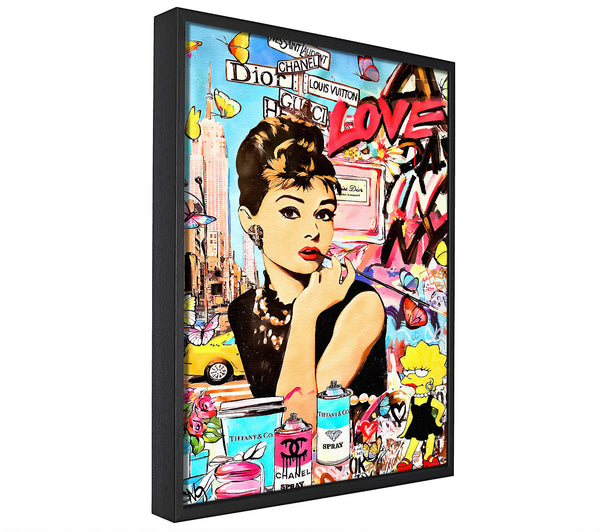 A picture of a Audrey Hepburn Fashion canvas framed print, sold by Wallart-Direct.co.uk