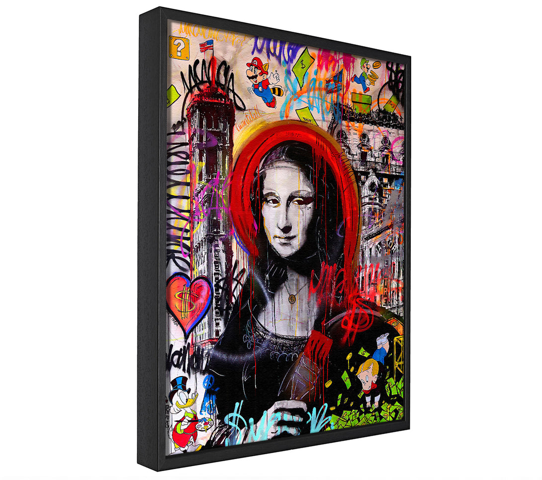 A picture of a Mona Lisa Mayhem canvas framed print, sold by Wallart-Direct.co.uk