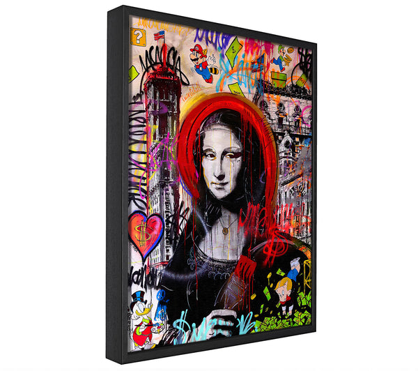 A picture of a Mona Lisa Mayhem canvas framed print, sold by Wallart-Direct.co.uk