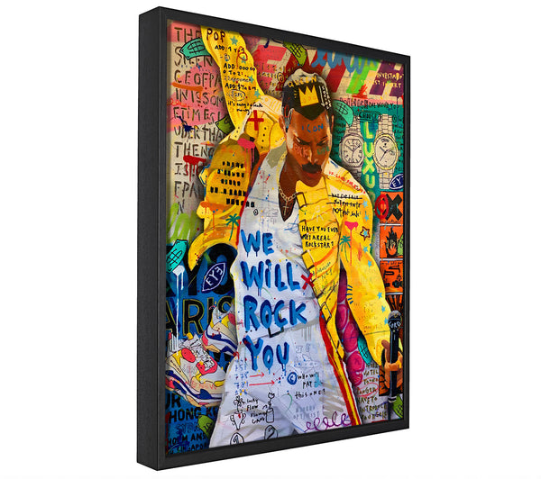 A picture of a Freddie Mecury Rock canvas framed print, sold by Wallart-Direct.co.uk