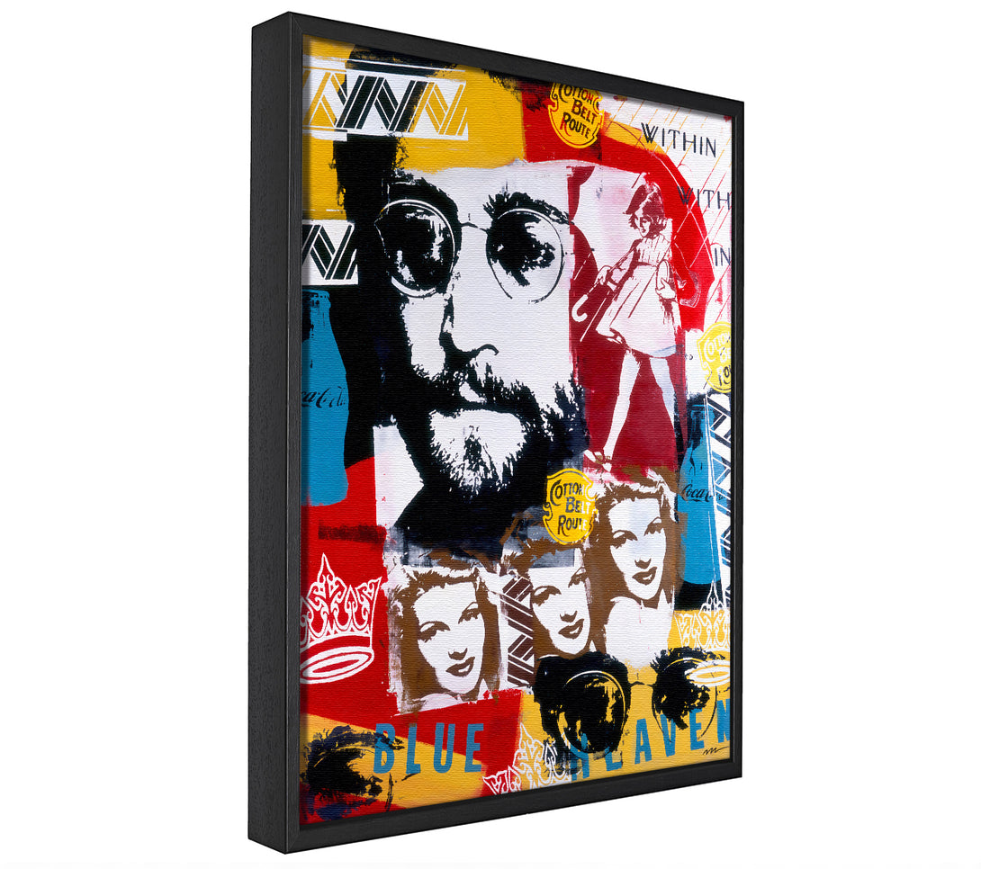 A picture of a John Lennon Graffiti canvas framed print, sold by Wallart-Direct.co.uk