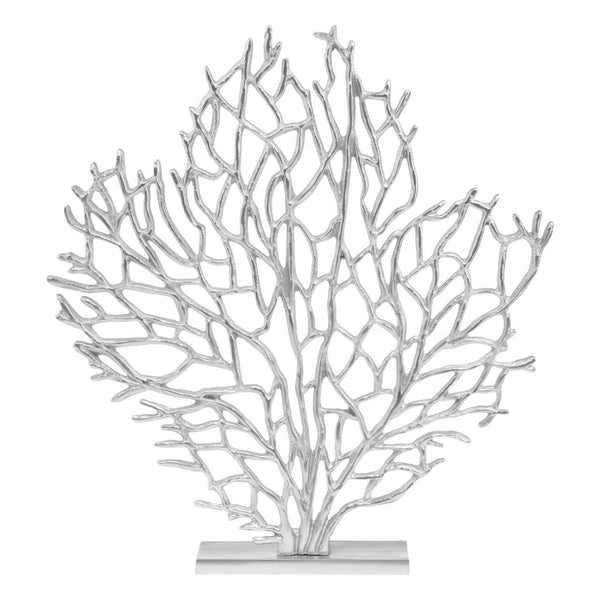 Majestic Coral Sculpture in Shimmering Nickel Finish