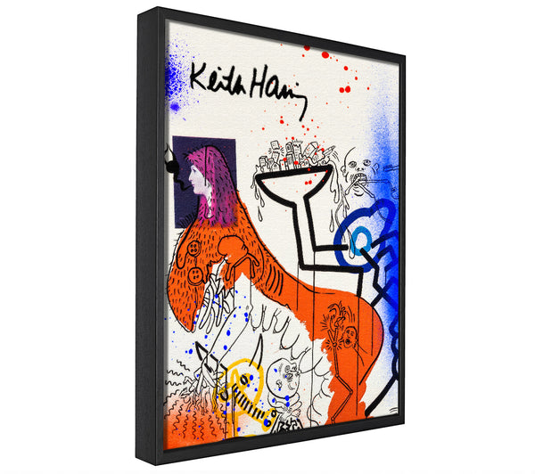 A picture of a Keith Haring Art framed canvas print sold by Wallart-Direct.co.uk