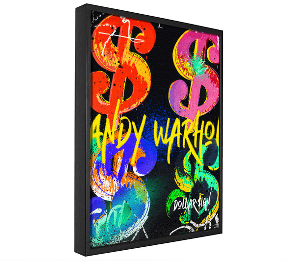 A picture of a Andy Warhol Dollars framed canvas print sold by Wallart-Direct.co.uk