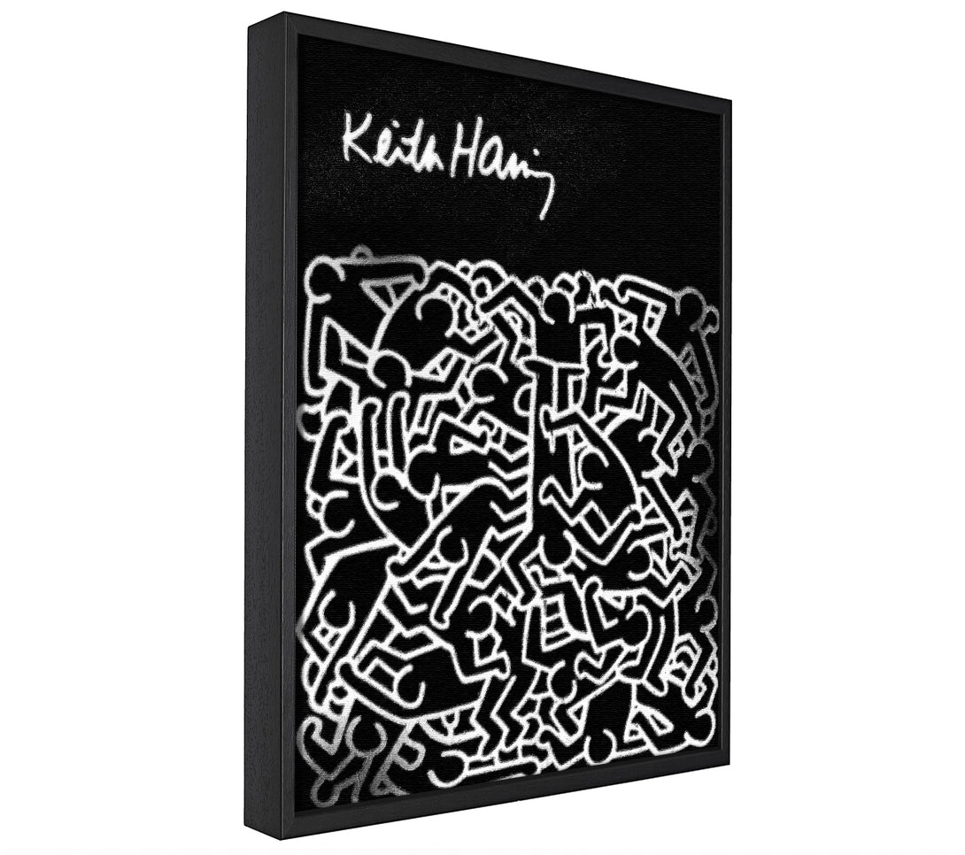 A picture of a Keith Haring People framed canvas print sold by Wallart-Direct.co.uk