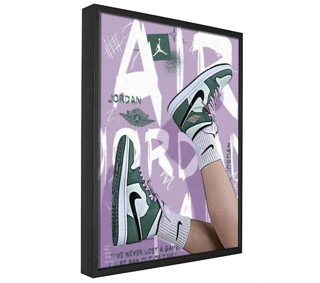 A picture of a Jordan Trainers framed canvas print sold by Wallart-Direct.co.uk