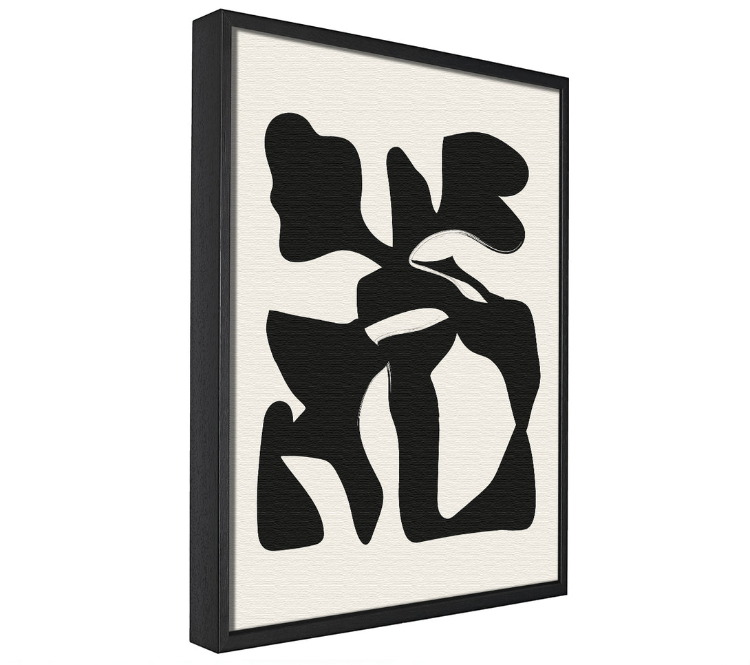 A picture of a Black Abstract Splodge framed canvas print sold by Wallart-Direct.co.uk