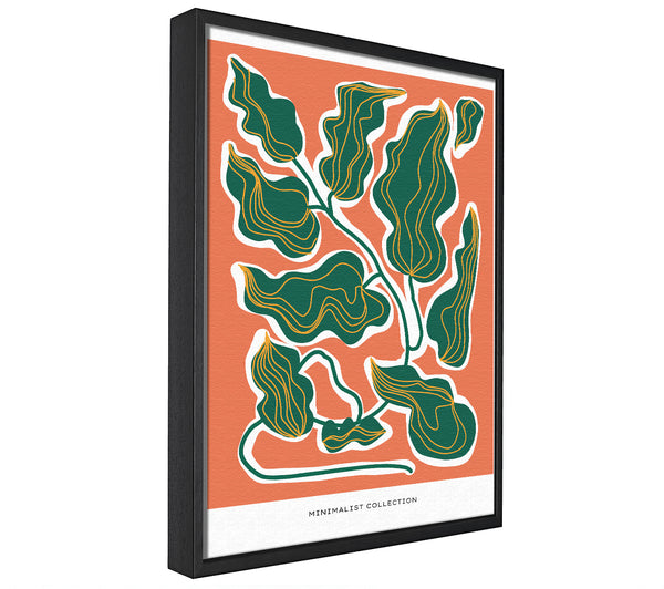 A picture of a Orange And Green Leaves framed canvas print sold by Wallart-Direct.co.uk