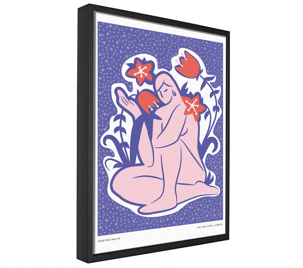 A picture of a Lilac Woman Flower framed canvas print sold by Wallart-Direct.co.uk