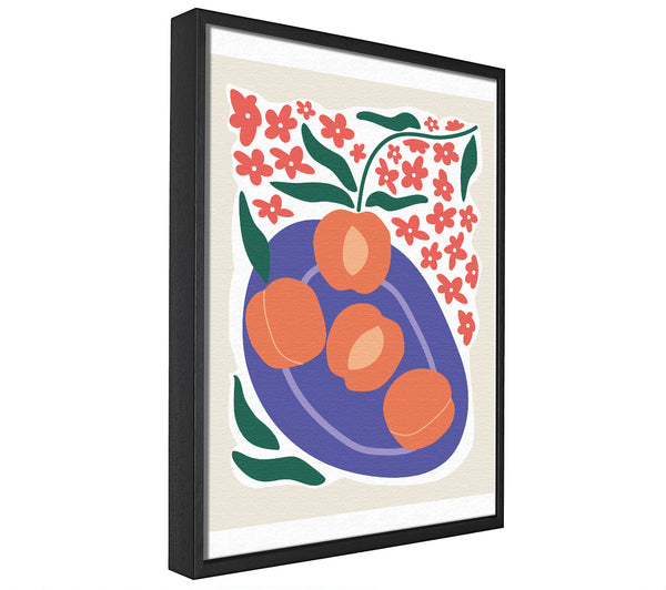 A picture of a Peaches On A Plate framed canvas print sold by Wallart-Direct.co.uk