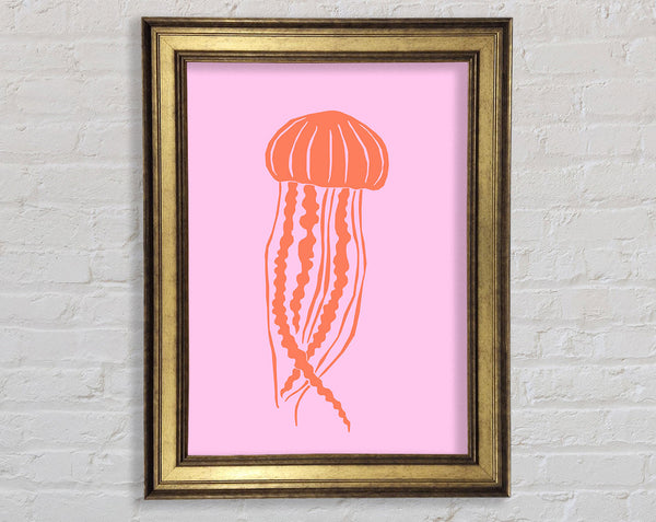 Orange Jellyfish On Pink