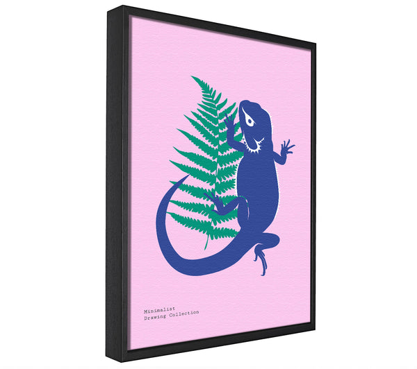 A picture of a Bearded Dragon And Fern framed canvas print sold by Wallart-Direct.co.uk