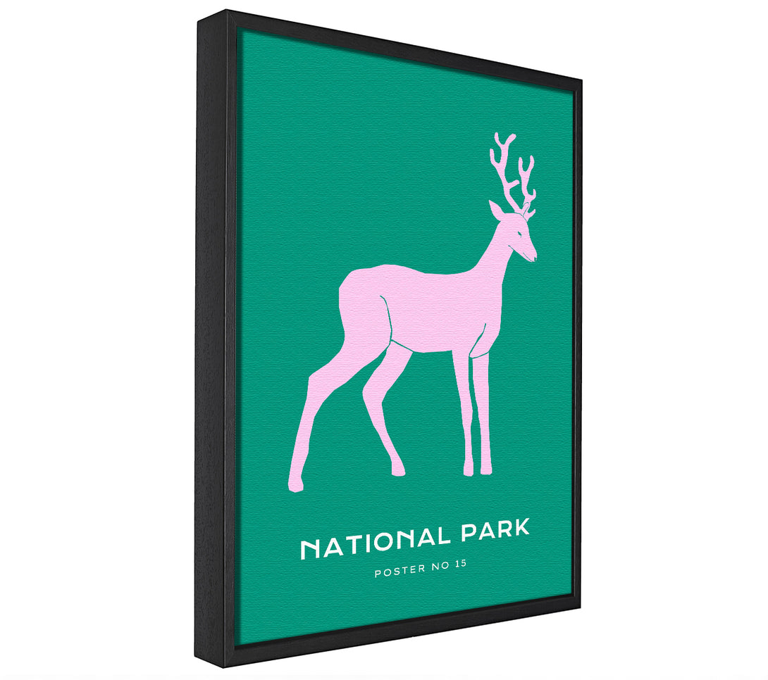 A picture of a National Park Stag framed canvas print sold by Wallart-Direct.co.uk