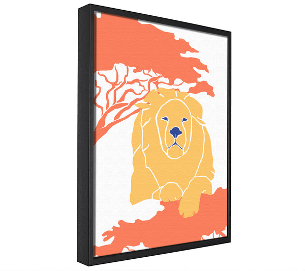 A picture of a Lion Waiting framed canvas print sold by Wallart-Direct.co.uk