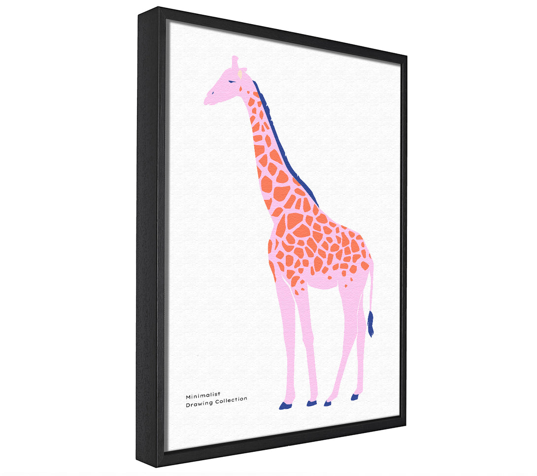 A picture of a Pink Giraffe framed canvas print sold by Wallart-Direct.co.uk