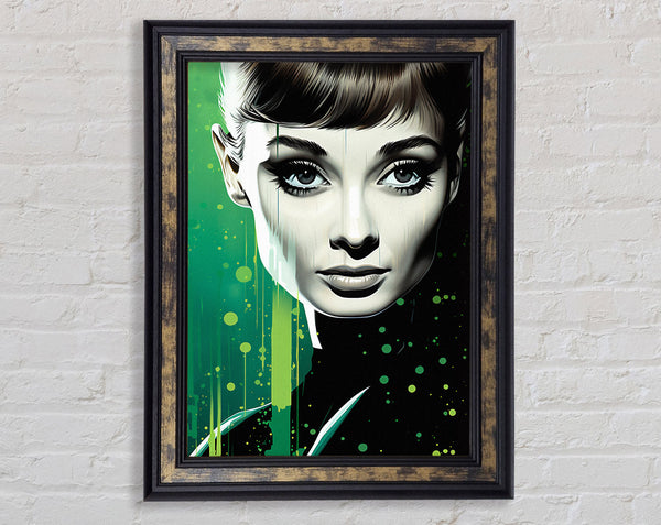 Audrey Hepburn Green Paint Splodge