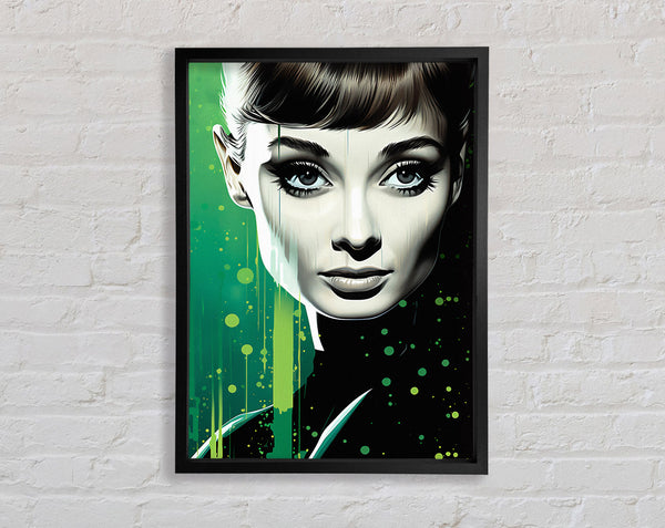 Audrey Hepburn Green Paint Splodge