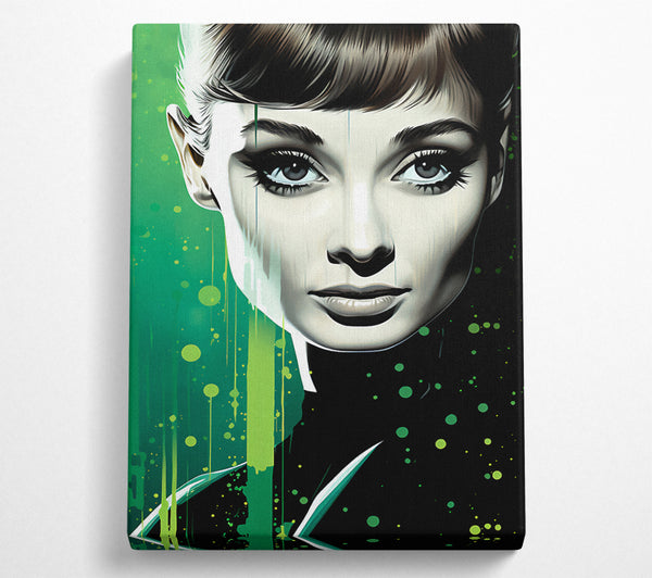 Audrey Hepburn Green Paint Splodge