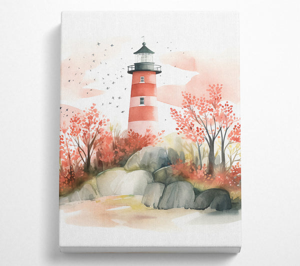 Autumn Lighthouse Watercolour