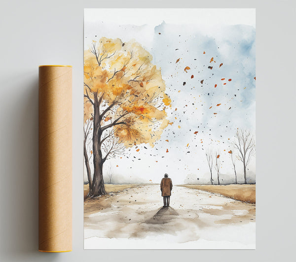 Autumn Walk Watercolour