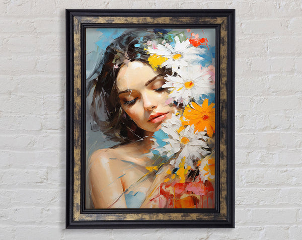 Beautiful Woman Bouquet Art