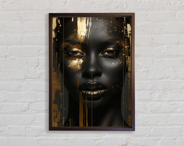 Walnut Woman Gold Paint