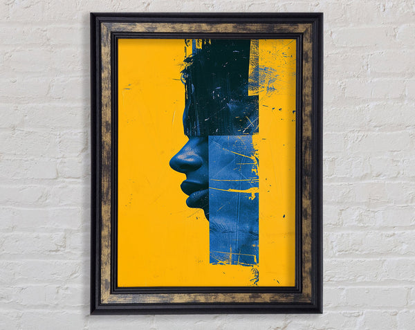 Blue Face On Yellow