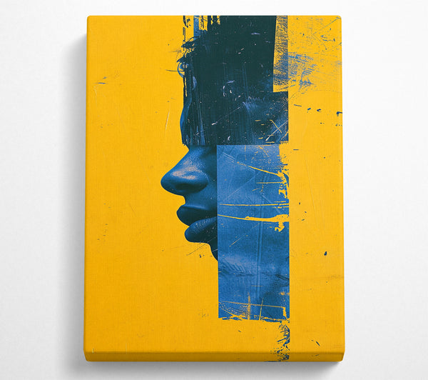 Blue Face On Yellow