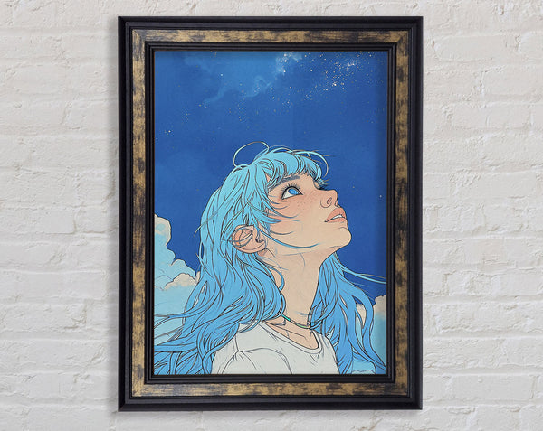 Blue Hair Girl Sky Dreams