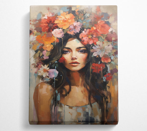 Boho Girl Flower Head