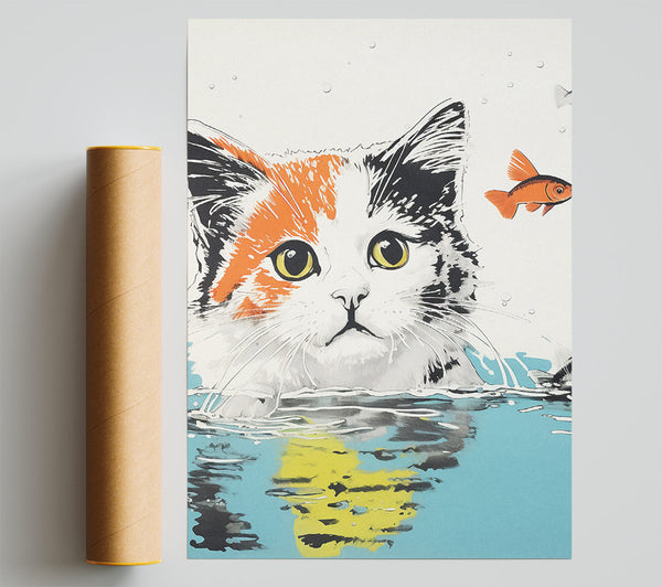 Cat And Gold Fish