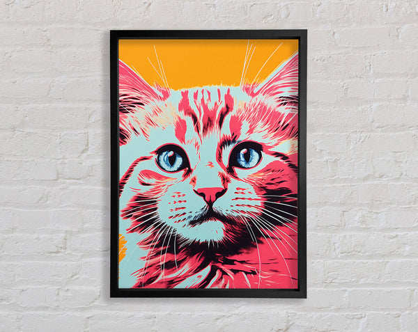 Cat Popart Pink And Blue