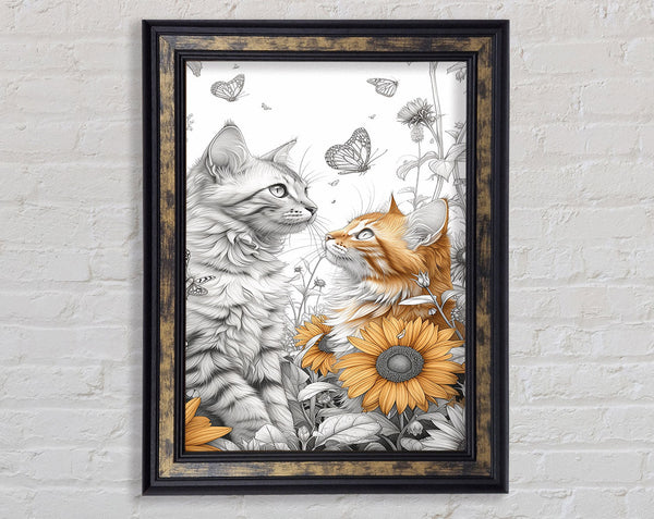 Cats Sunflowers Butterflies