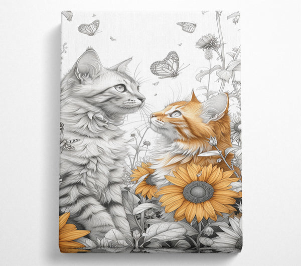 Cats Sunflowers Butterflies