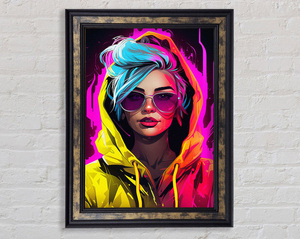 Cyberpunk Girl Yellow Hoodie