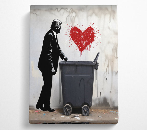 Donald Trump Heart Graffiti Wheelie Bin