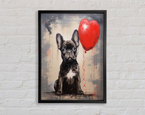 French Bulldog Heart Balloon