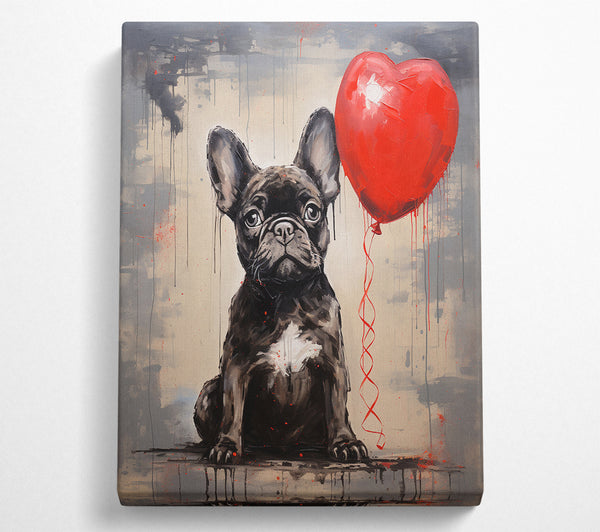 French Bulldog Heart Balloon