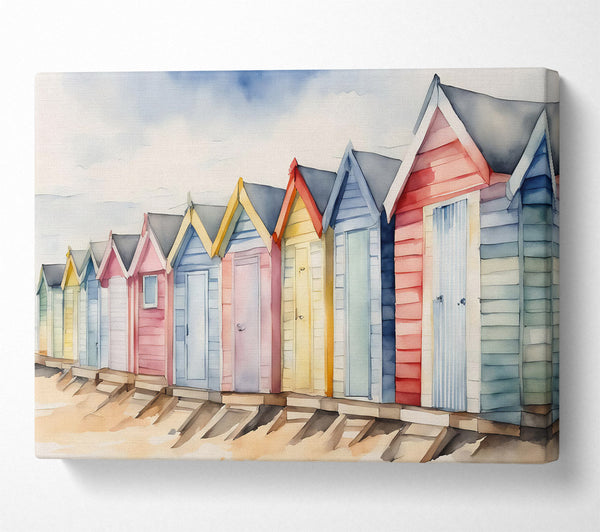 Beach Huts In Blue