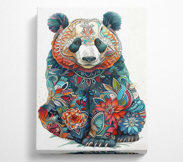 Blue Floral Panda