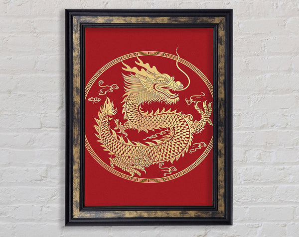 Gold Dragon On Red