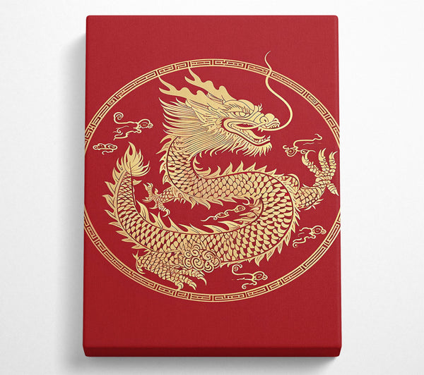 Gold Dragon On Red