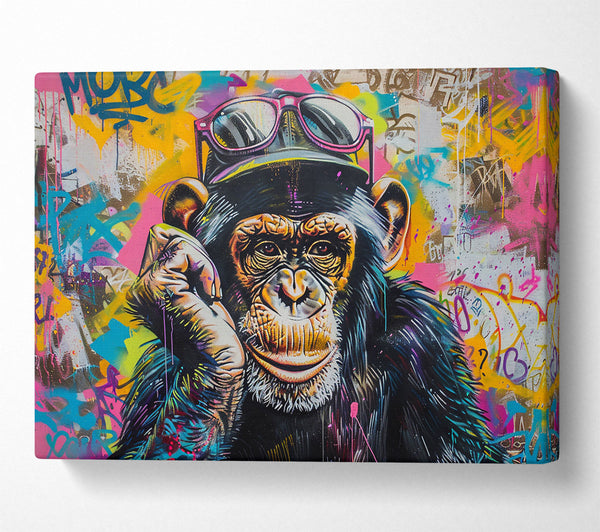 Pink Chimp Street Art