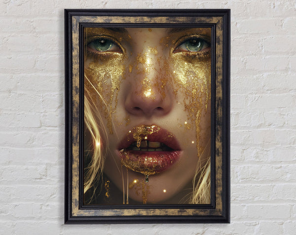 Gold Leaf Face Girl